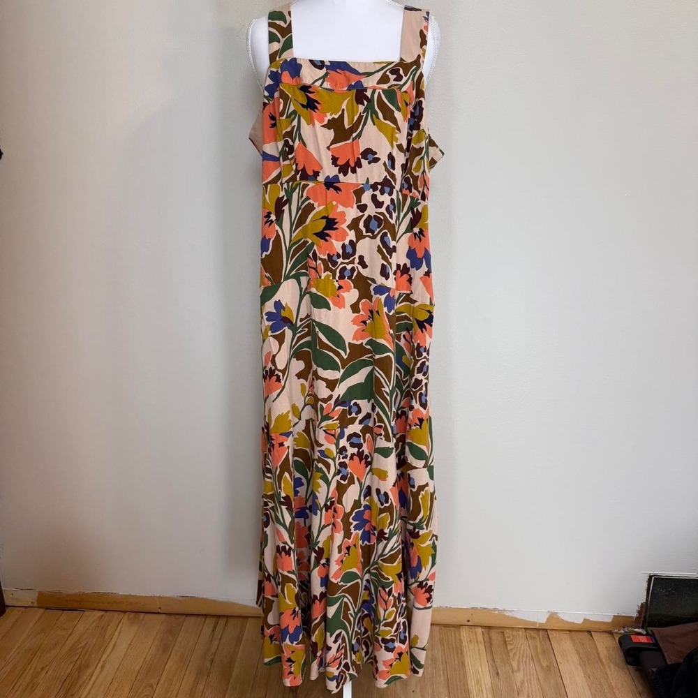 Sam & Jess Floral Sleeveless Maxi Dress Womens 1X Boho Cottagecore Artsy Earthy